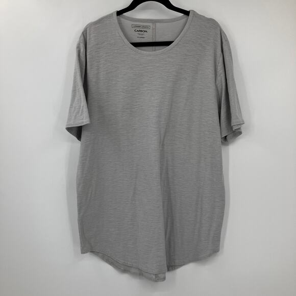 Carbon Gray Basic Longer Length Lightweight Crew Neck Short Sleeve Tee T Shirt - Picture 1 of 6